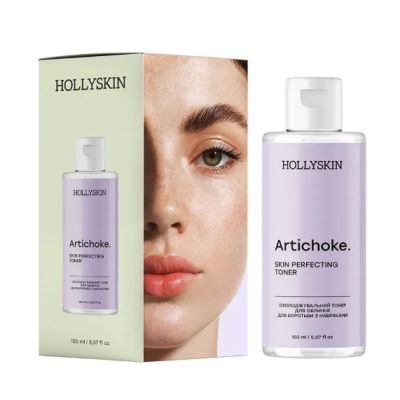 Охолоджувальний тонер для обличчя для боротьби з набряками Hollyskin Artichoke Skin Perfecting Toner 150 мл