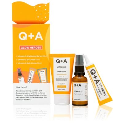 Подарунковий набір для сяяння шкіри Q+A Glow Heroes Gift Set 30 мл + 15 мл + 50 мл