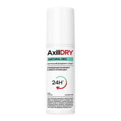 Натуральний дезодорант-спрей AxillDRY Natural Deo до 24 годин 110 мл Натуральний дезодорант-спрей AxillDRY Natural Deo до 24 годин 110 мл