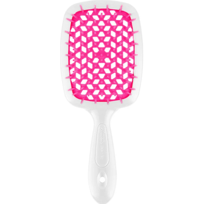 Щітка для волосся Janeke Superbrush small  17,5 см*7 см біла з рожевим