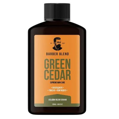 Освіжальний лосьйон після гоління Barber Blend Green Cedar 120 мл Освіжальний лосьйон після гоління Barber Blend Green Cedar 120 мл