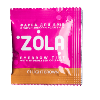 Фарба для брів з колагеном ZOLA Eyebrow Tint With Collagen 01 Light Brown 5 мл світло-коричнева