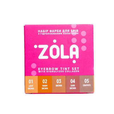 Набір фарб для брів з колагеном ZOLA Eyebrow Tint 5 кольорів x5 мл