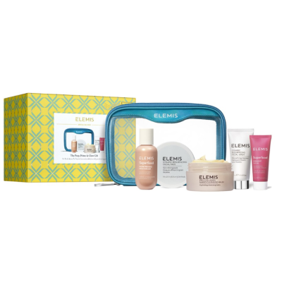 Набір для сяяння шкіри ELEMIS Kit: The Prep, Prime & Glow Gift Прозора косметичка 5 шт.