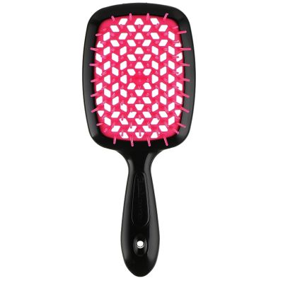 Щітка для волосся Janeke Superbrush  20 см*8 см Чорна з малиновим