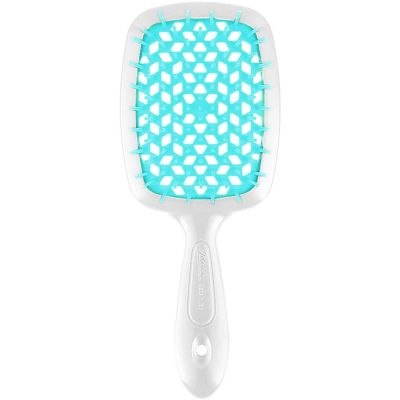 Щітка для волосся Janeke Superbrush 20 см*8 см біло-бірюзова