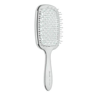 Щітка для волосся Janeke Luxe Superbrush 20 см x 8 см Срібло з білим