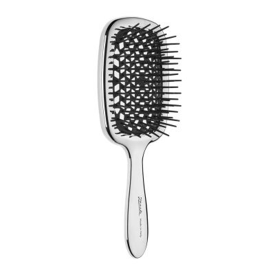 Щітка для волосся Janeke Luxe Superbrush 20 см x 8 см Срібло з чорним