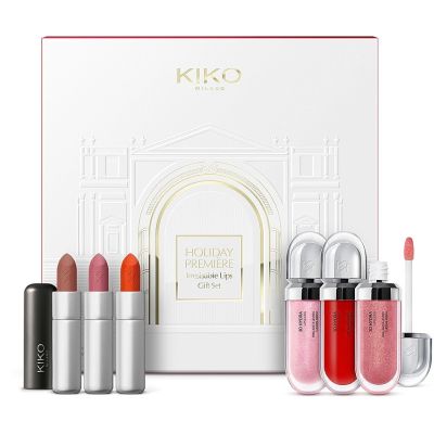 Подарунковий набір Kiko Milano Holiday Premiere Irresistible Lips 3*6,5 мл + 3*3,5 мл