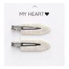 Набір заколок для волосся MY HEART Barrette Clips Black Місячна перлина Перлинний 2 шт Набір заколок для волосся MY HEART Barrette Clips Black Місячна перлина Перлинний 2 шт