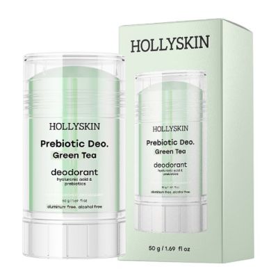Парфумований дезодорант з гіалуроновою кислотою і пребіотиками HOLLYSKIN Prebiotic Deo Green Tea 50 г