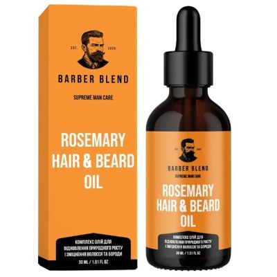 Комплекс олій для росту і зміцнення бороди та волосся Barber Blend Rosemary Hair & Beard Oil 30 мл