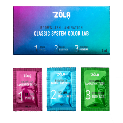 Набір для ламінування ZOLA Color Lab в саше Step 1, 2, 3 (3 x 1 мл) Набір для ламінування ZOLA Color Lab в саше Step 1, 2, 3 (3 x 1 мл)
