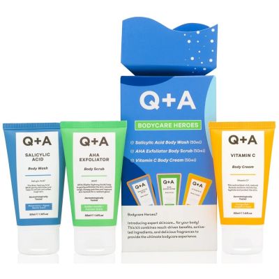 Подарунковий набір для тіла Q+A Bodycare Heroes Gift Set 50 мл + 50 мл + 50 мл