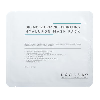 Зволожуюча, омолоджуюча і заспокійлива маска для обличчя USOLAB Bio Moisturising Hydrating Hyaluron Mask Pack 30 ml Зволожуюча, омолоджуюча і заспокійлива маска для обличчя USOLAB Bio Moisturising Hydrating Hyaluron Mask Pack 30 ml